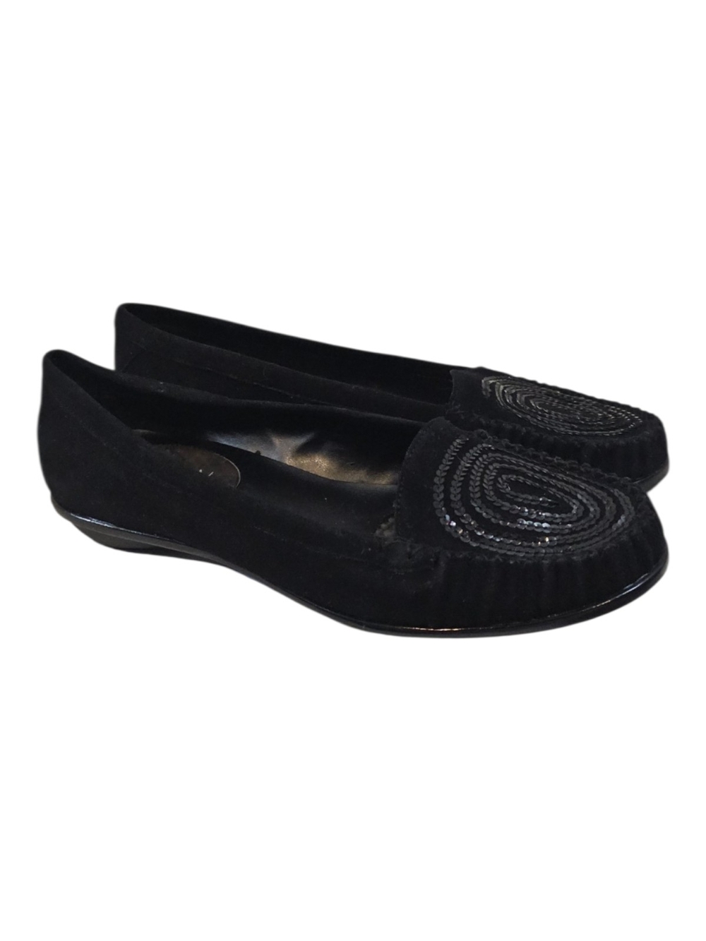 Markon Jo Black Sequin Suede Loafers Sizw 8.5W